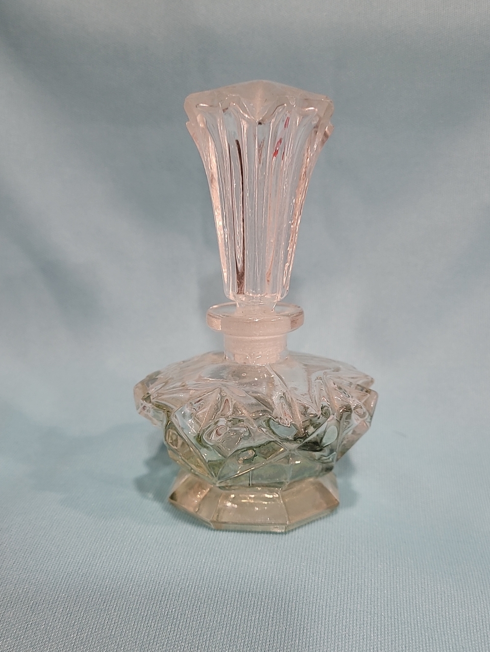 Antique Art Deco Pressed Glass Perfume Bottle Decanter
